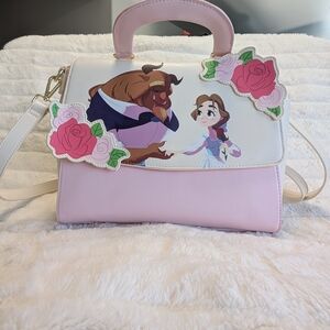 Loungefly Disney Beauty and the Beast Pink Roses Handbag Bag NWOT